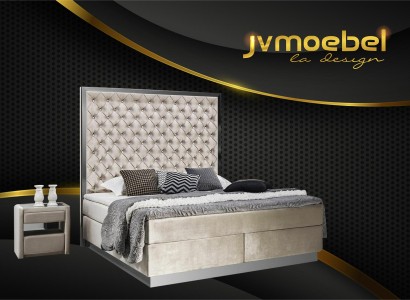 Полная кровать Boxspring кровати Дизайн роскошной спальни из нержавеющей стали.
